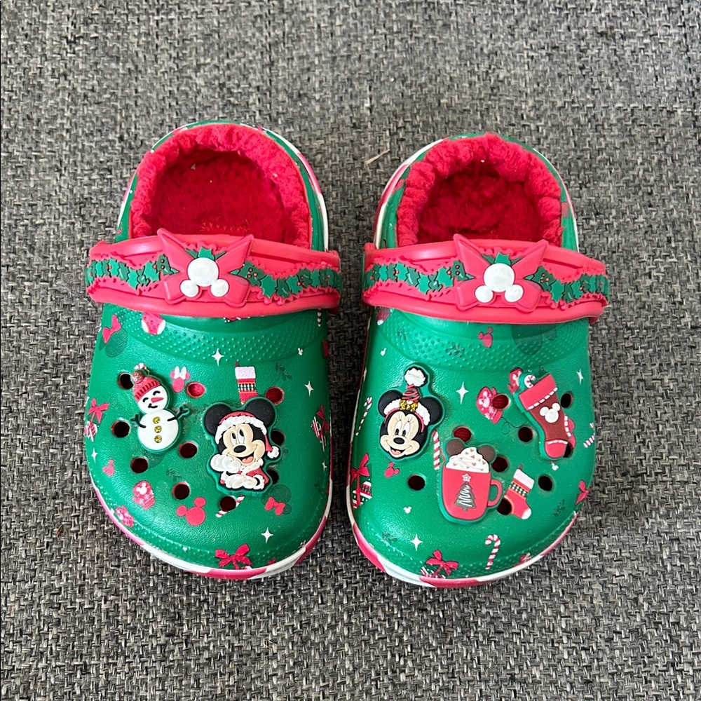 CROCS Holiday Candy Stripe Mickey Mouse Clogs